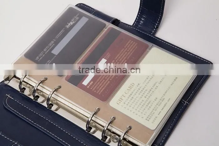 PVC storage bag A5 size bag for planner customizable zipper bag/insert pocket/card holder transparent elastic bag