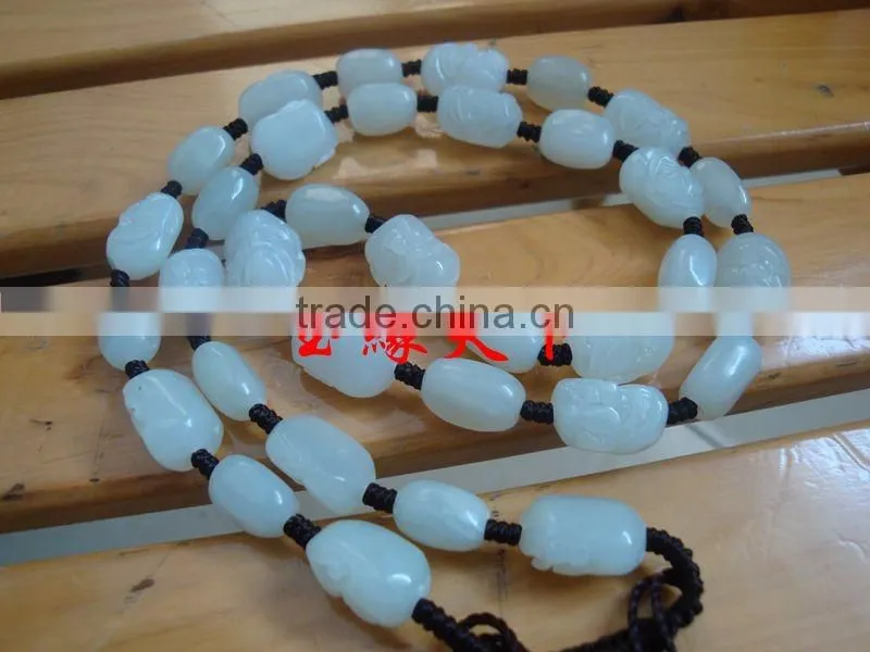 jewels jade Hetian jade jade necklace male eighteen Arhats handmade Jade Pendant Necklace Chain Lanyard Mens Genuine jade stone