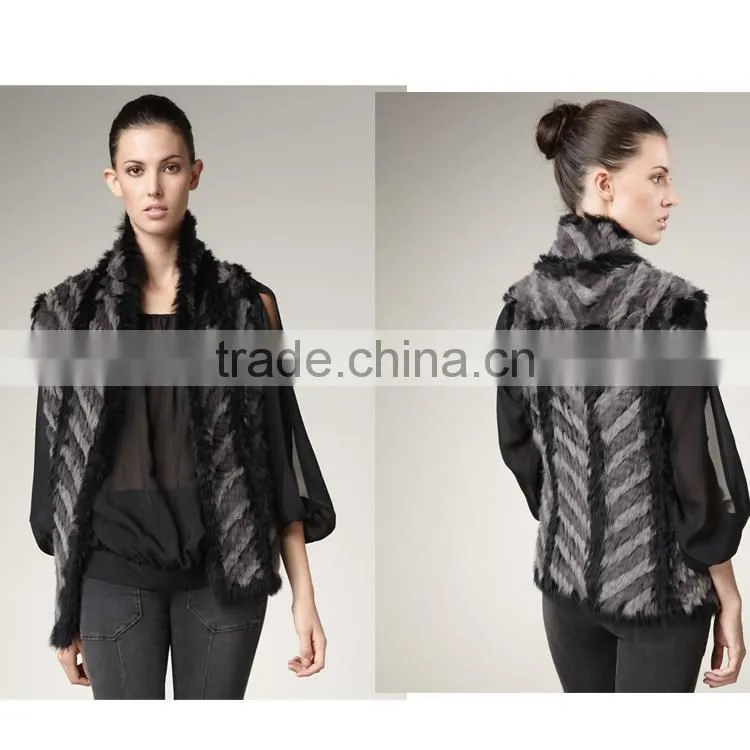 China Factory Wholesale YR570 Wholesale and Retail China Supply Hand Knit Rabbit Fur Wear Vests