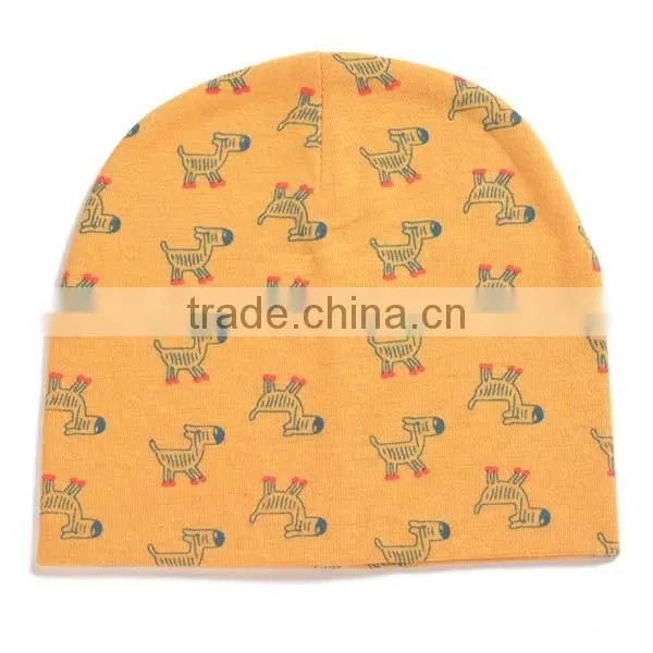 spring&summer korea style 100%cotton cute boys&girls horse pattern baby fancy beanie hat