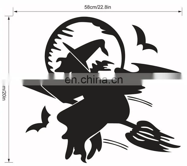 Halloween Theme Witch Window/Wall Sticker Halloween Decoration Home Decoration