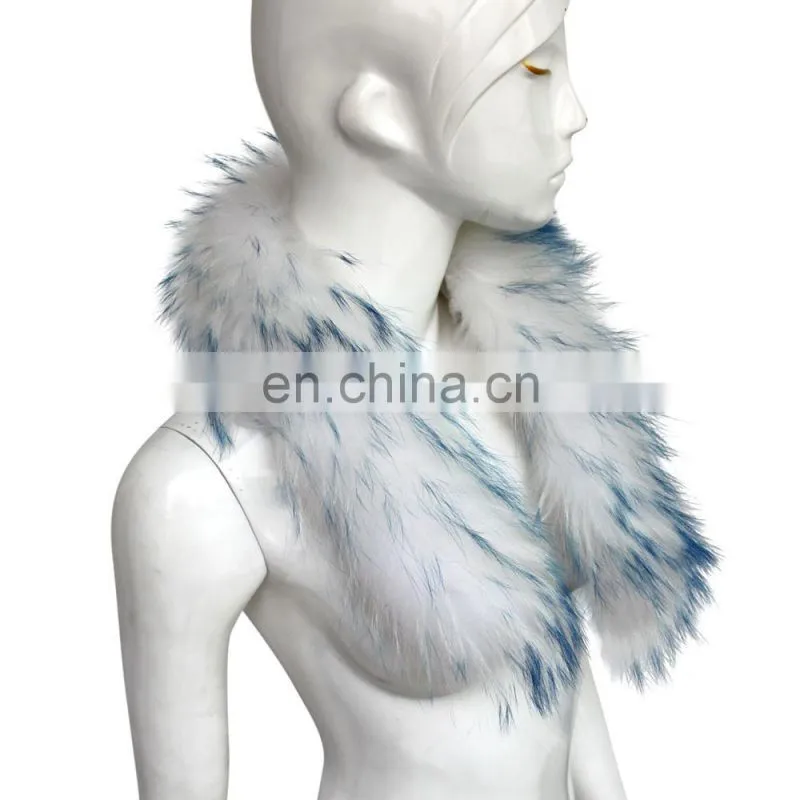 Ladies Genuine Raccoon Denim Jacket Fur Collar for Women