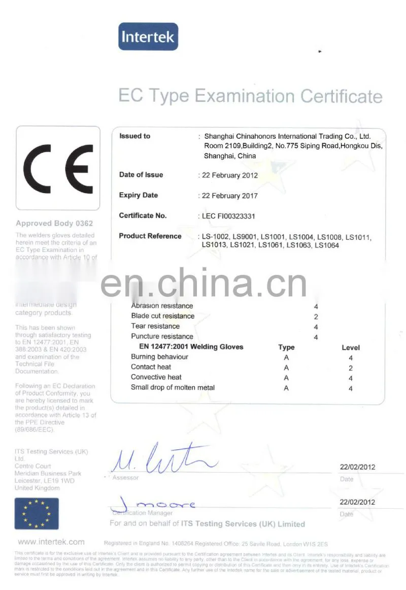 leather gloves top quality work/gloves for welders