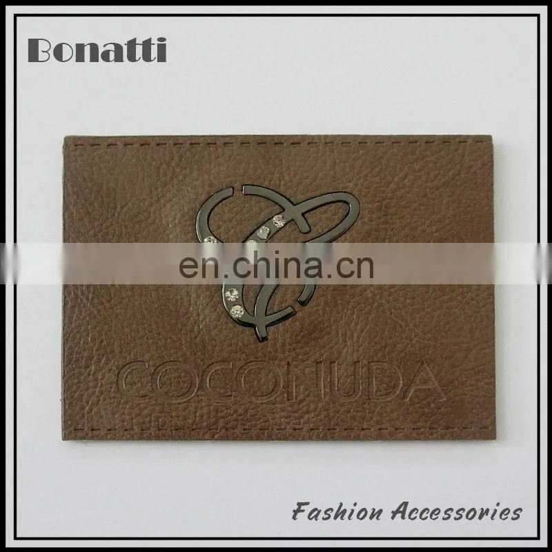 new design pu leather label or patches for garment