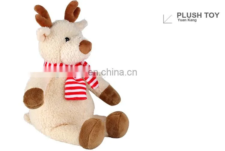 Korean Design Custom Cute Plush Animated Christmas Promotion Gift Stuffed Animal Soft Reindeer Toys