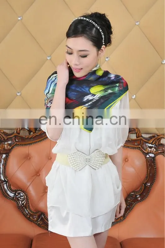 100% Silk Digital Printed Square Scarf