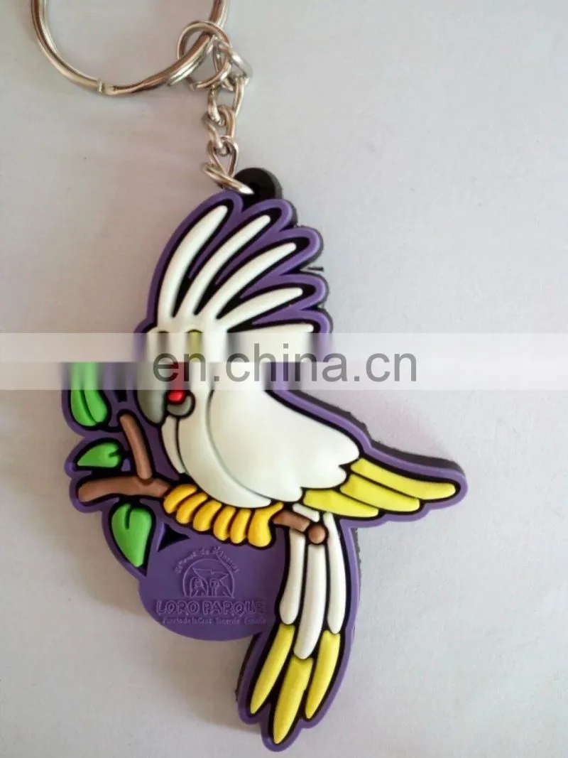 3D custom dolphin shaped soft pvc heart lovers keychain
