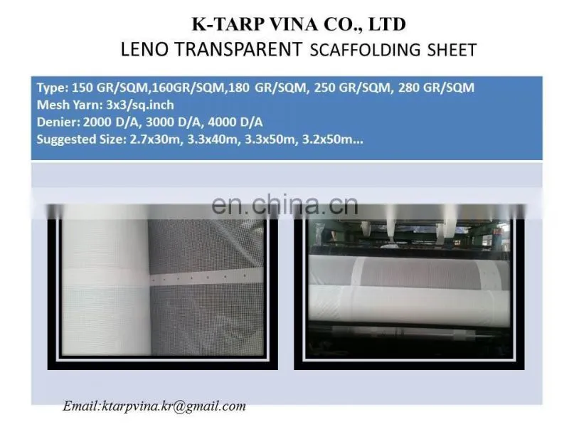 Leno scaffolding sheet, pre-punching holes, webbing reinforced band, UV resistant, durable, reusable