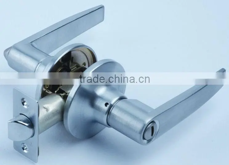 6412SN-BK-SC:TRUST ANSI Grade 3 Tubular Zinc Alloy Privacy Lever Lock