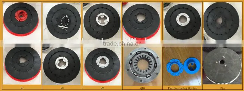 Disk brushes for floor scrubber