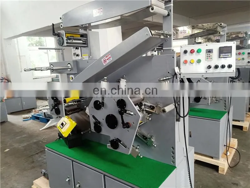 UGS42S double side coated nylon taffeta label flexo printer, barcode woven satin ribbon flexographic printing machine