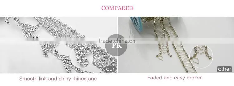 Wholesale 4 row rhinestone chain for shoes boots decoration