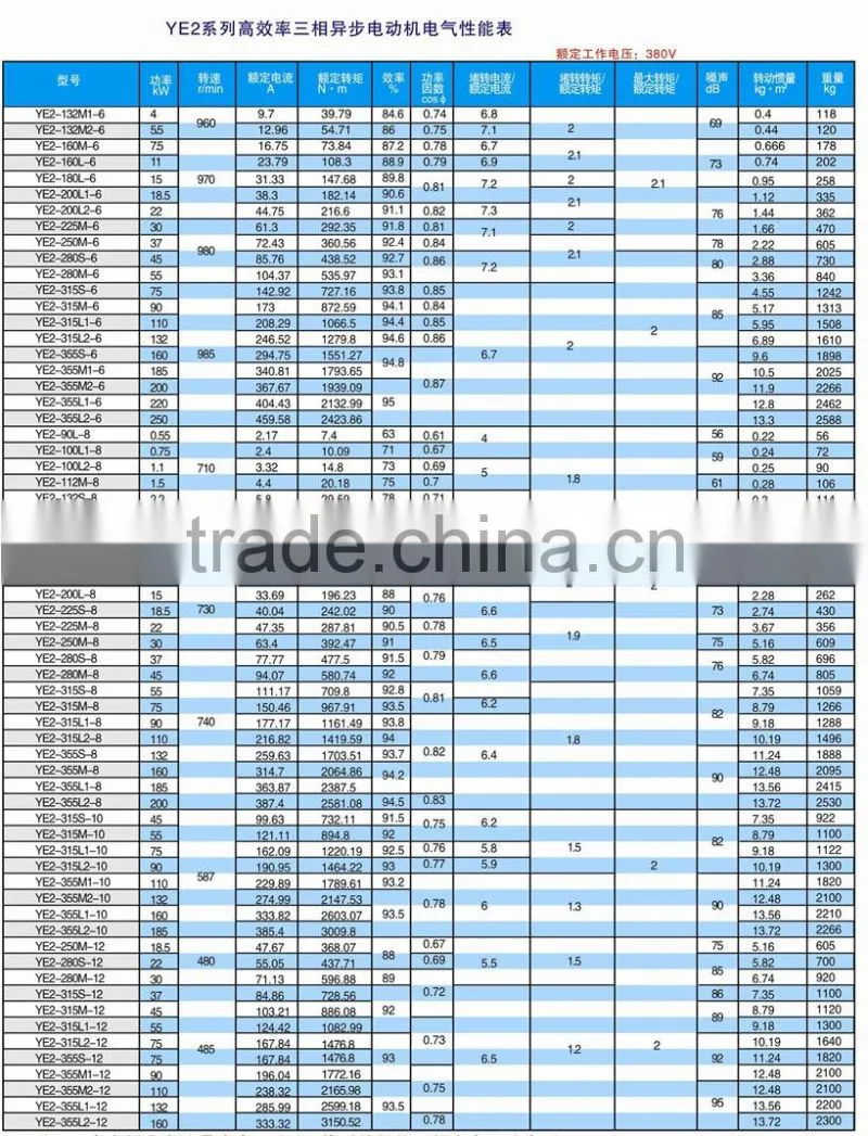 YE3/YE2 high efficiency electric motor blower