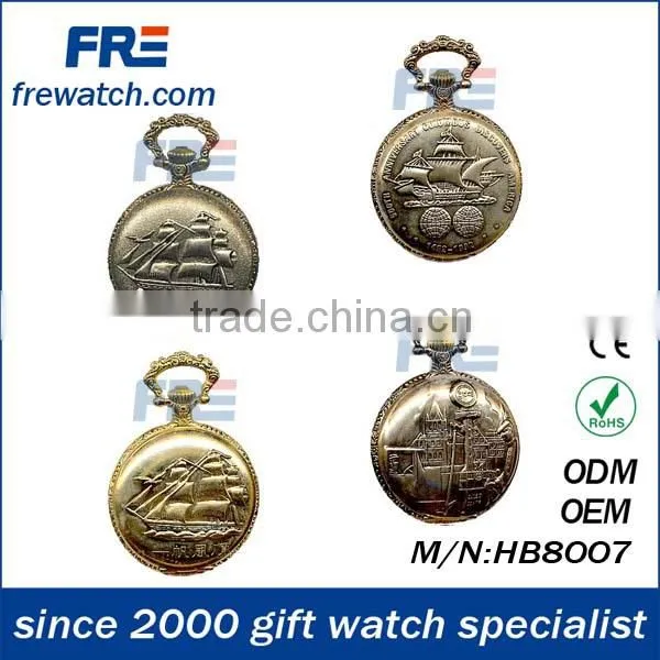 retro bronze japan movt quartz pocket watch 46mm pocket watch