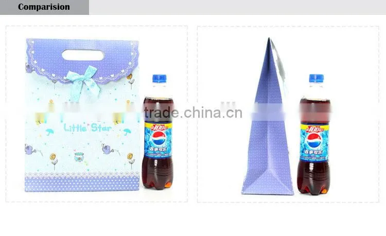blue button closure fancy wedding flavour paper gift bag