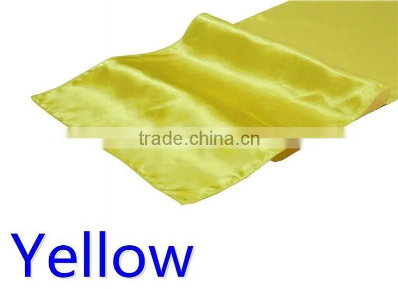 hot selling ployester satin table runner for wedding decoration, willow green color