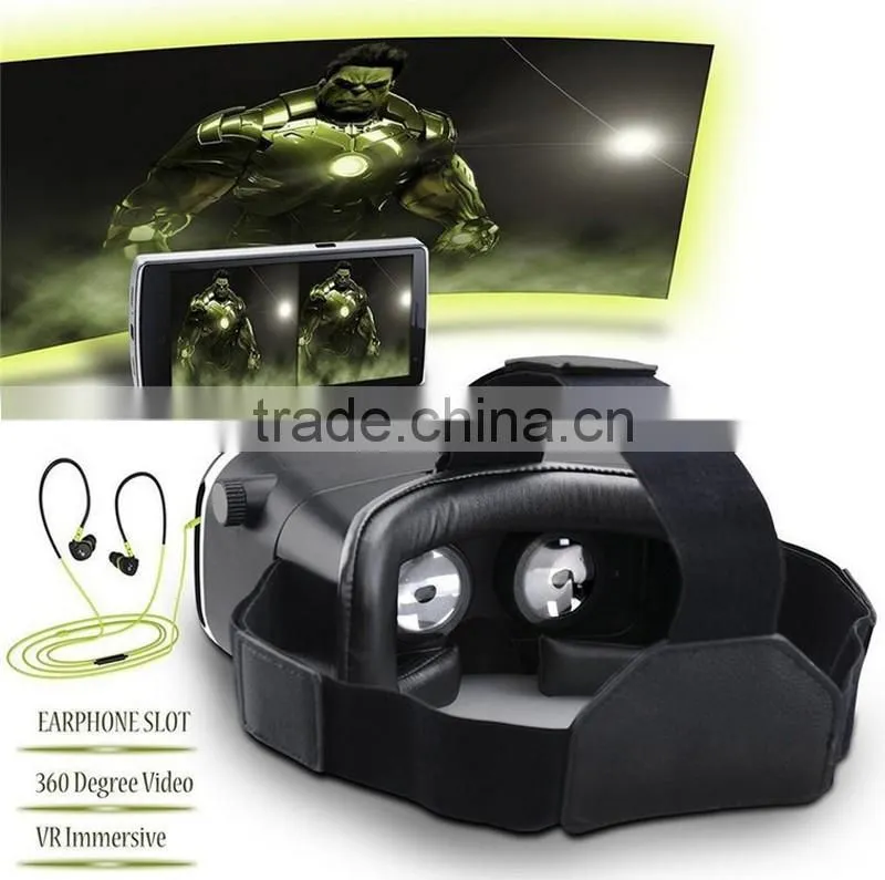 2016 Virtual Reality Glasses Head Headset VR Box 3D Glasses for 3.5 to 6.0 inch Smartphone VR Shinecon