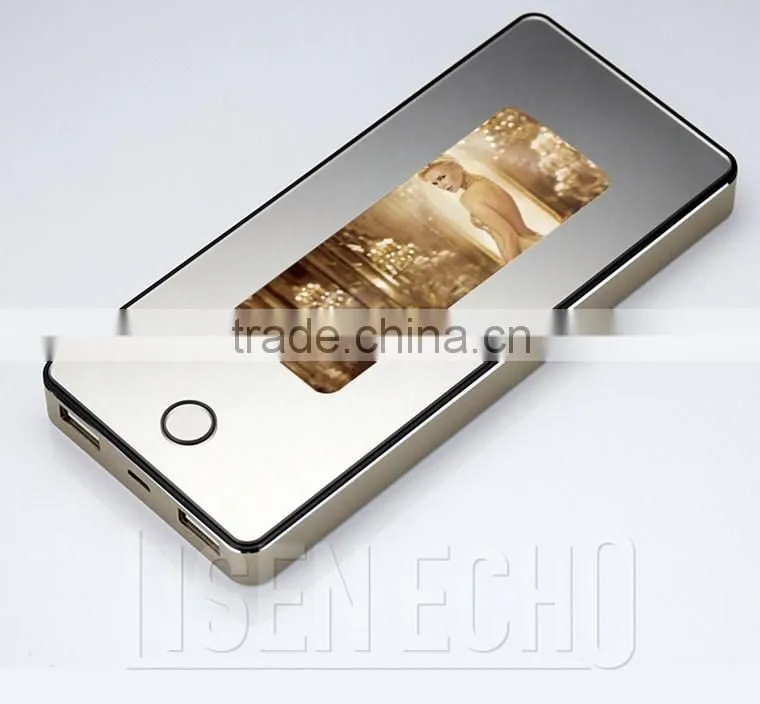 2014 new high-end fashion large capacity 8000mah polymer cell aluminum shell customized mobile phone charger power bank