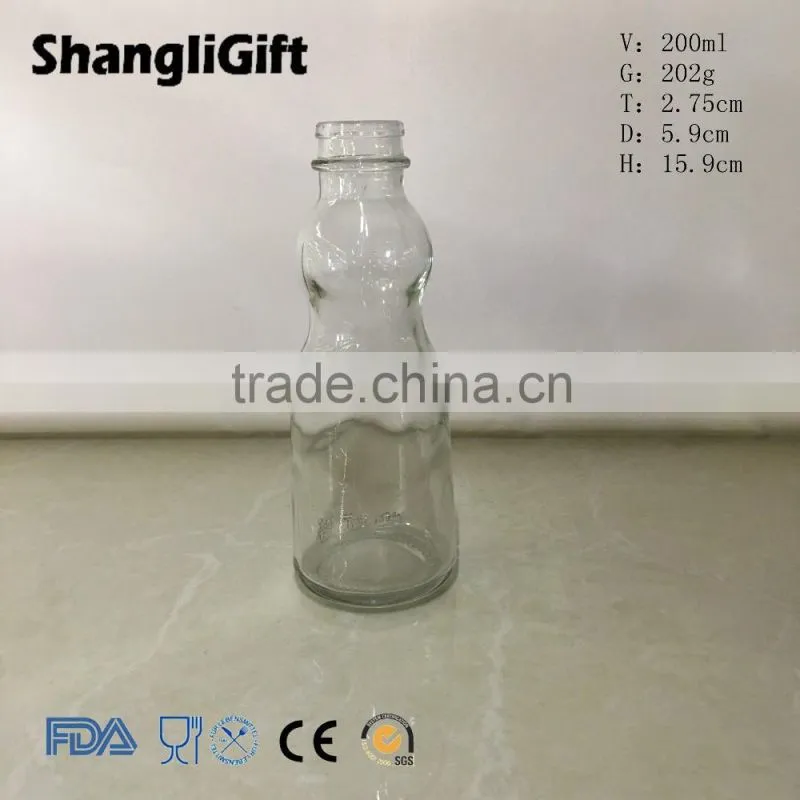 hotsale cheap 200ml food grade glass hot sauce bottle with plastic lids