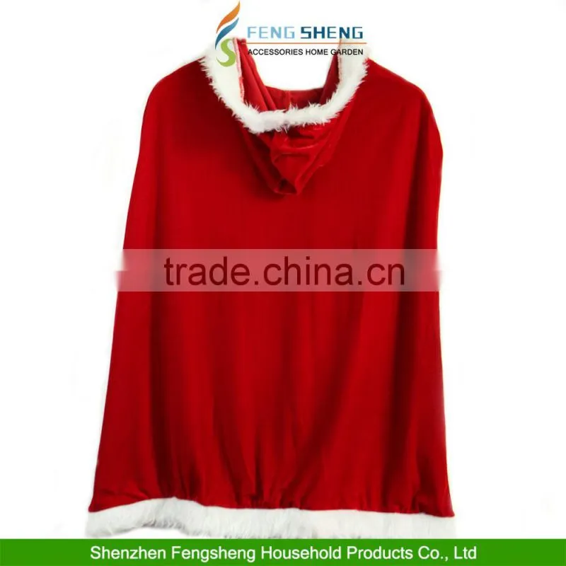 Womens Christmas Adult Mrs Santa Claus Fancy Dress Cappa Cloak Cape