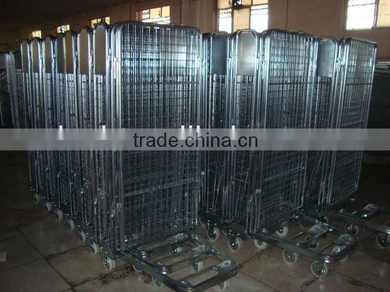 Industrial foldable rolling warehouse trolley for sale