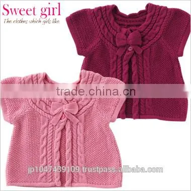 japanese wholesale product high quality products cute kids clothes infant baby wear knitted cardigan for girls