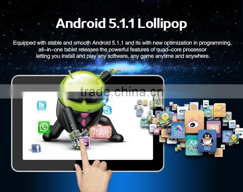 21.5 inch full HD resolution digital signage tablets support 10-points multi-touch