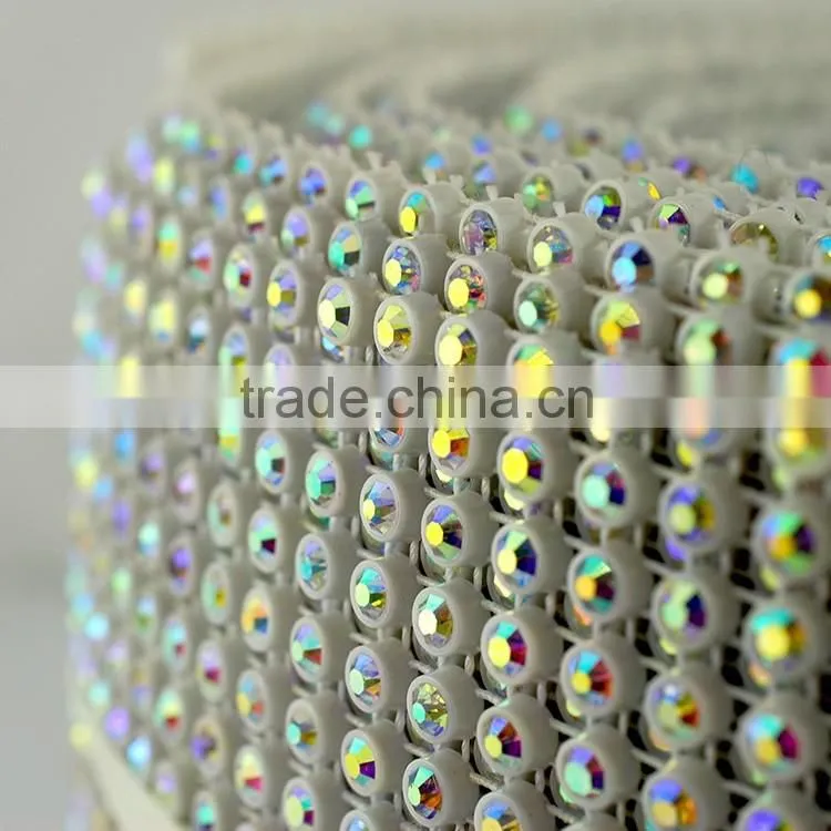Crystal Ace 5 Years Elastic Rhinestone Trimming Mesh, Stetch Crystal Rhinestone Mesh Sheet Banding for wedding party