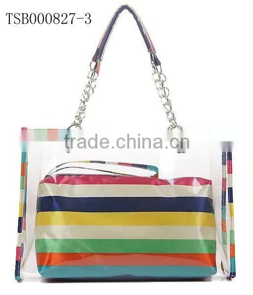 hot sale fashion transparent beach bag