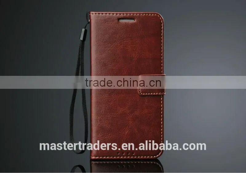Original Fashion 64 Grain Stand Wallet Flip PU Leather Case With Card Slot For HTC One M9 MT-3459