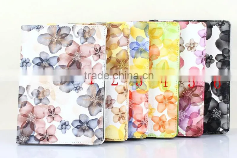 Fashion Peach Flower Series For iPad mini 4 Flip Leather Case 360 Degree Rotation Case TB-0004