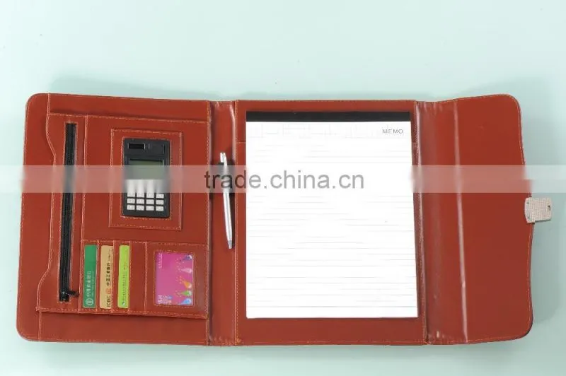 Durable pu leather A4 size file folder