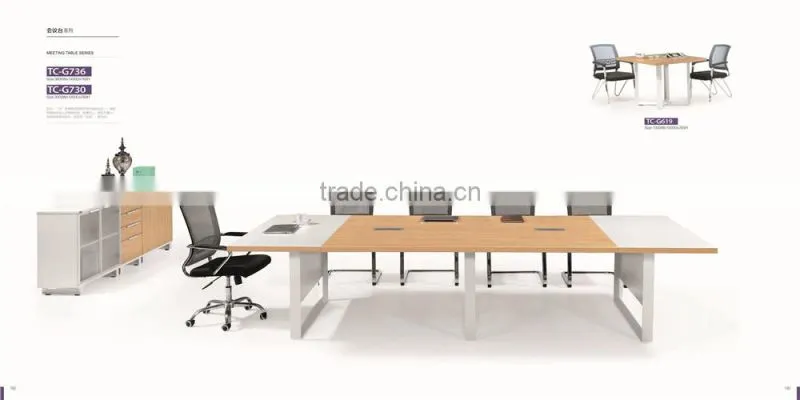 Best selling conference table specifications with white steel frame