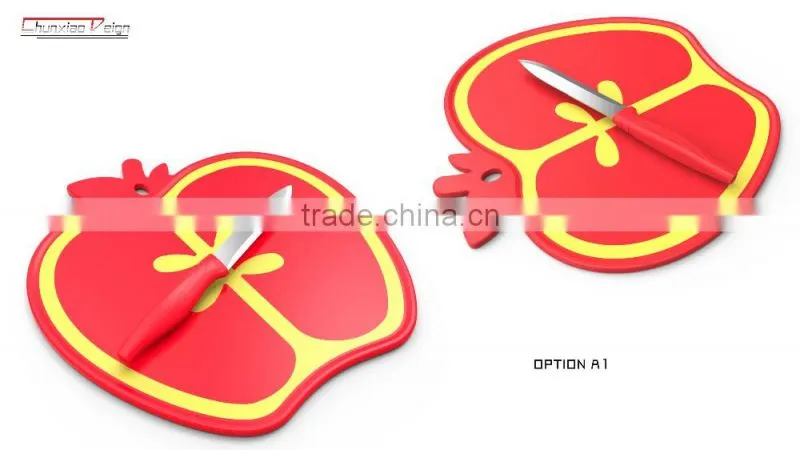 cute Fruit shaped design bamboo Chooping board, multi color cutting board