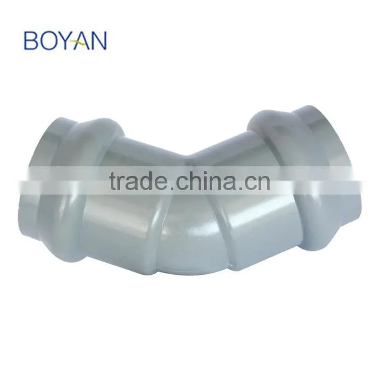 Chinese Manufacturer Plastic Pipe Fitting ZheJiang Pvc Grey Two Faucet 22.5 Degree Elbow