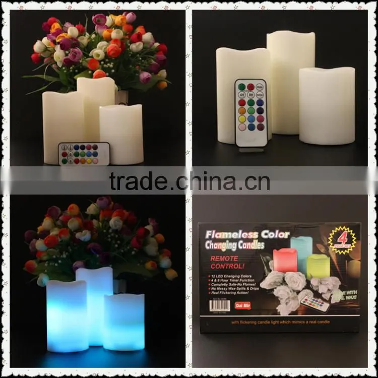12 colors changing LED flameless taper candles