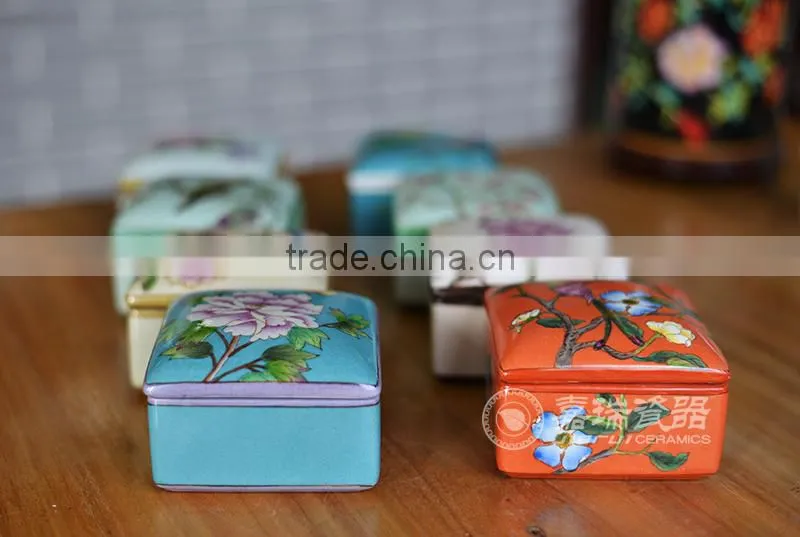 Fashion ceramic jewelry box square