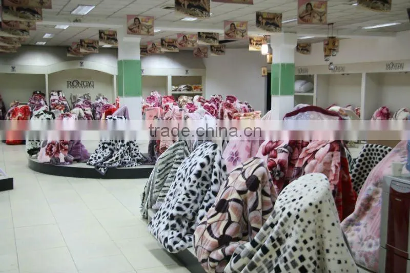 100% polyester raschel printed zig zag blanket