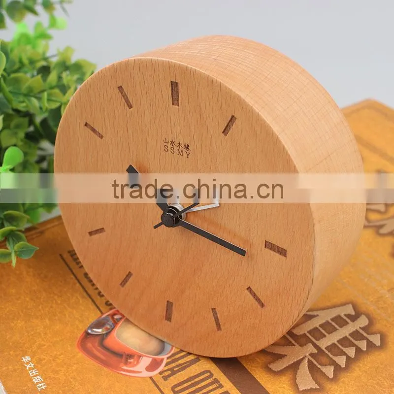 Shanshui DRZ007 Manufacturer's modern desktop clock wholesale table with wood material
