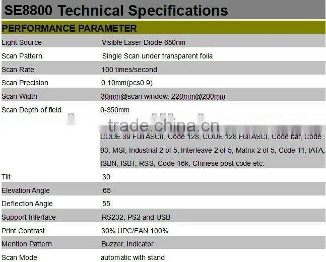 POS Fast Hand Held Barcode scanner