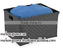 Plastic Woven Straps Storage Basket with Handle