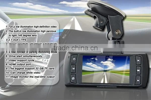 Hottest car security 2.7inch dvr+parking mode recorder used accident cars for sale