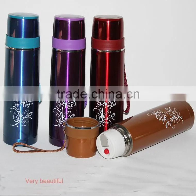 wholesale 500ml colorful double wall funky thermos flask