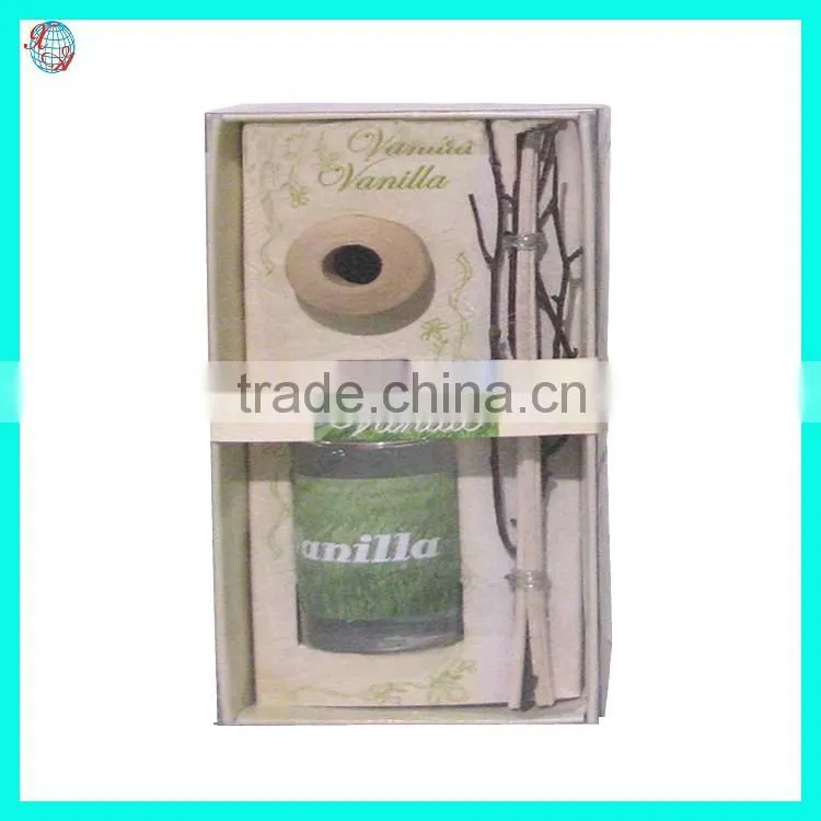 Wooden Cap Glass Bottle Vanilla Fragrance Aroma Scented Reed Diffuser