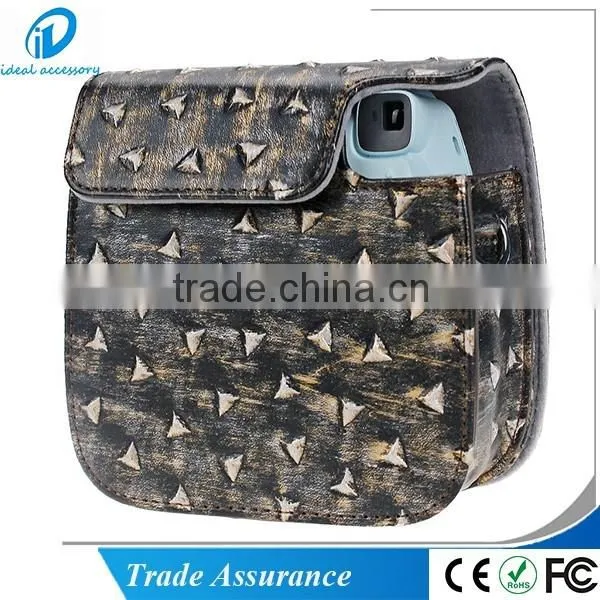 Metallic Style Fujifilm Pu Leather Instax Mini8/Mini8 + Instant Film Camera Case Bag with Removable Bag Strap