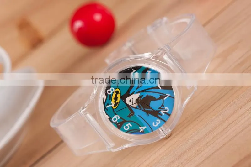 Stock!Wholesale Cheap New 2015 Fashion Korea Style High Quality Cute Rabbit Transparent Plastic Wrist Watch