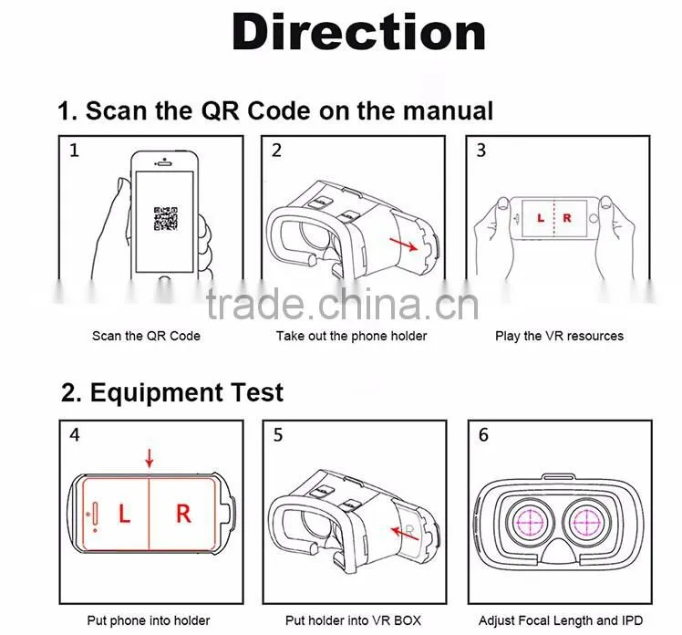 2016 New Design Portable 3D VR Glasses Virtual Reality Headset HY-002 for Mobile Phone