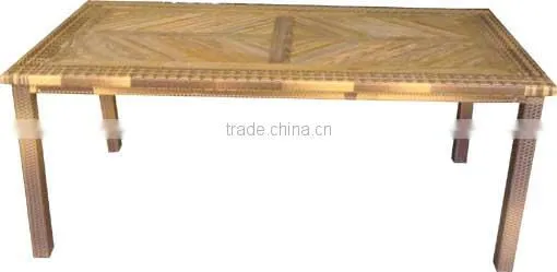 teak wood outdoor rattan table hot sale