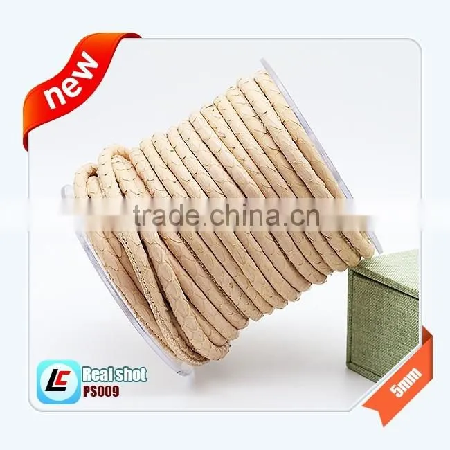 Real 6mm top-quality brown snakeskin leather cord for designed bracelets