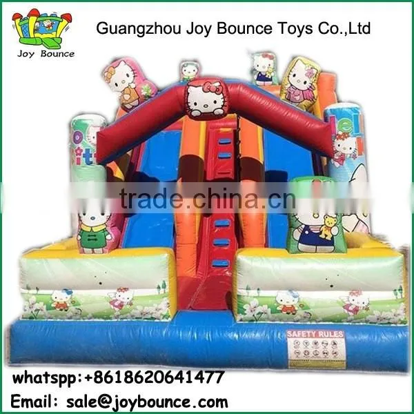themed small toboggan inflatable hello kitty slide
